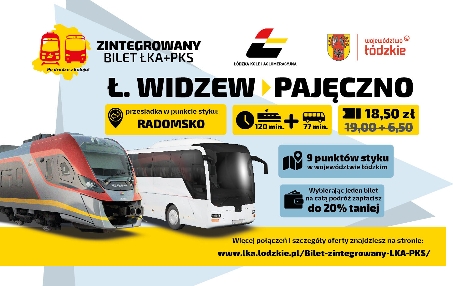 Bilet zintegrowany ŁKA + PKS