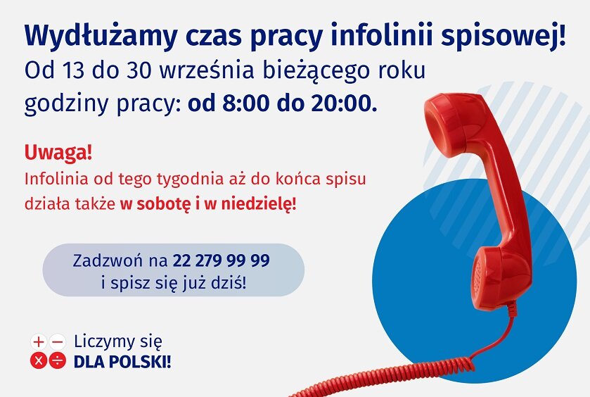 Infolinia spisowa czynna dłużej