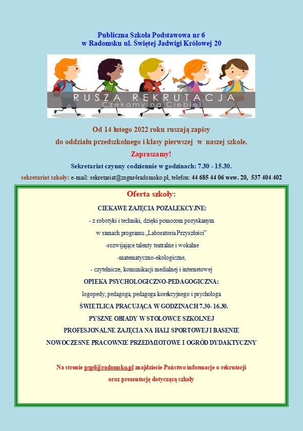 Rekrutacja w PSP nr 6