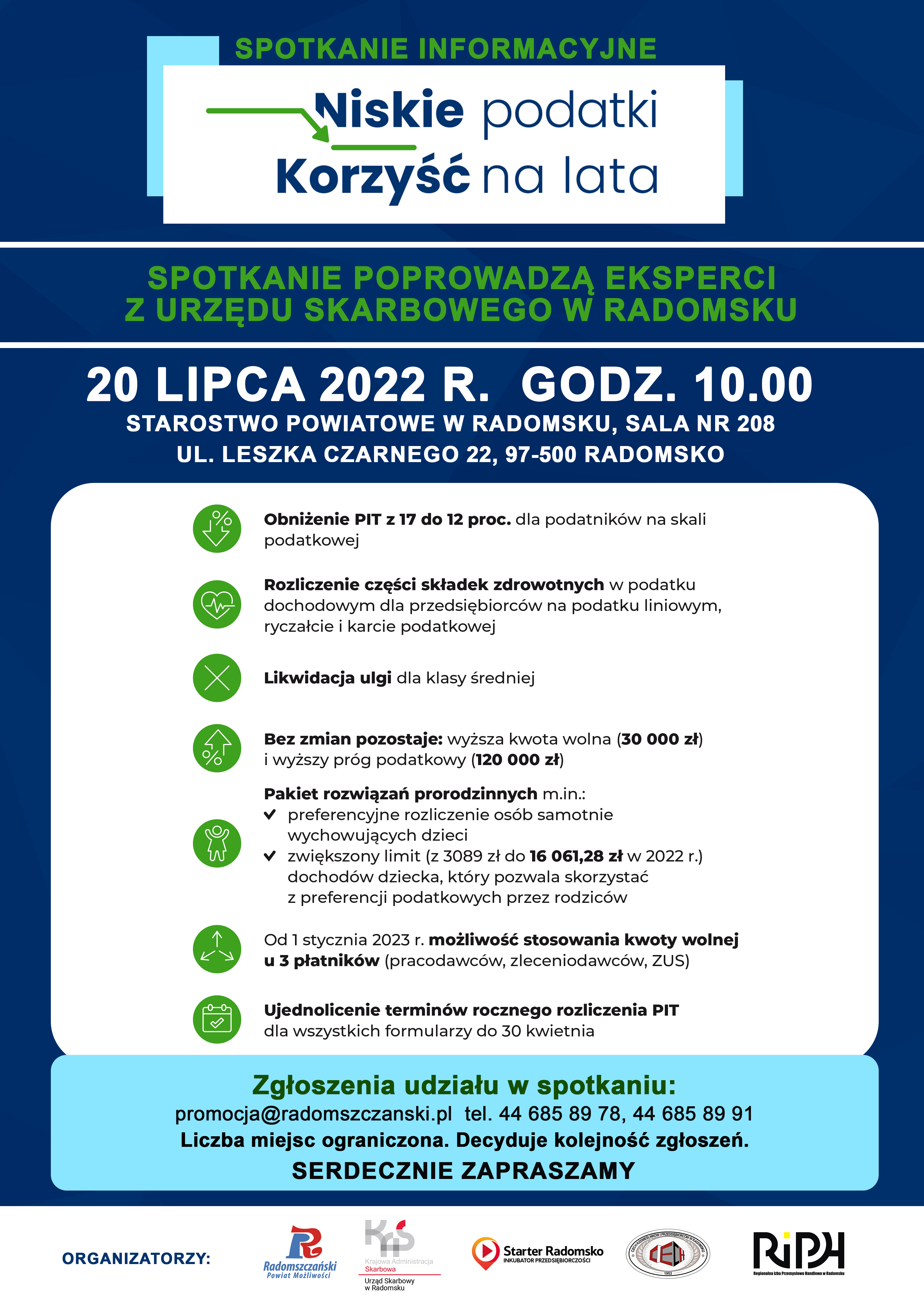 Niskie podatki - korzyść na lata. Spotkanie informacyjne