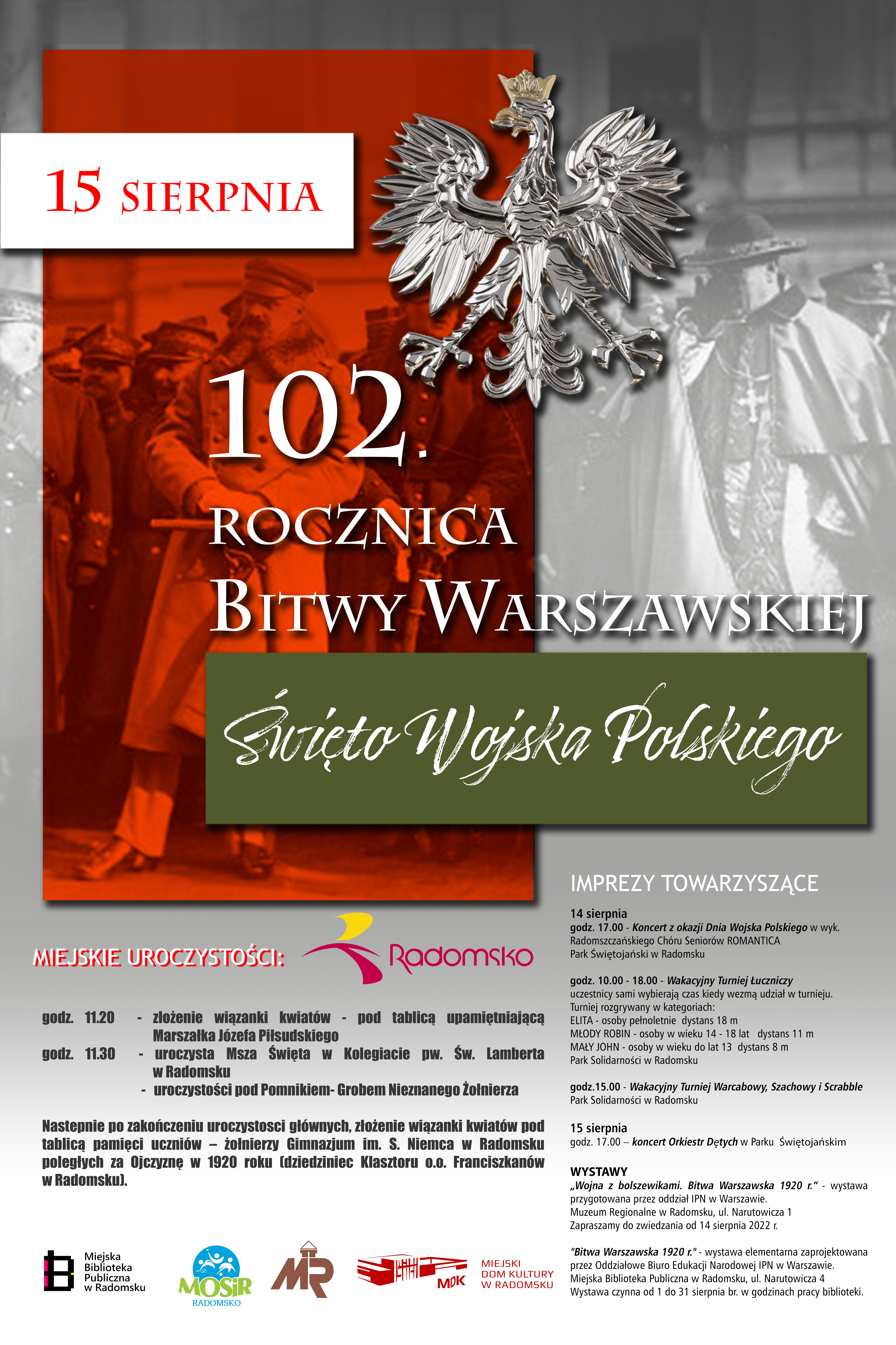 Miejskie obchody Święta Wojska Polskiego - program