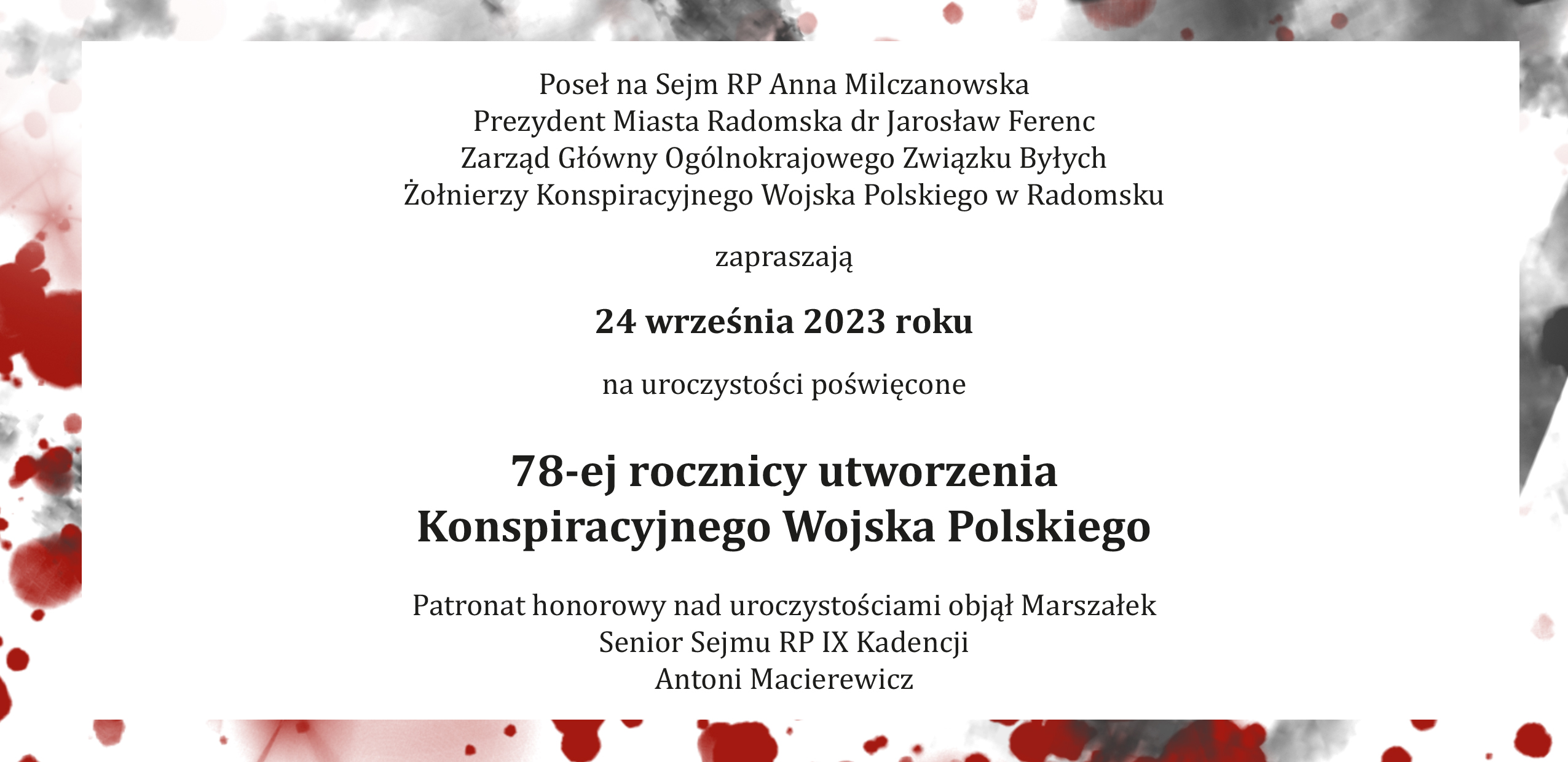 Obchody 78. rocznicy powstania Konspiracyjnego Wojska Polskiego