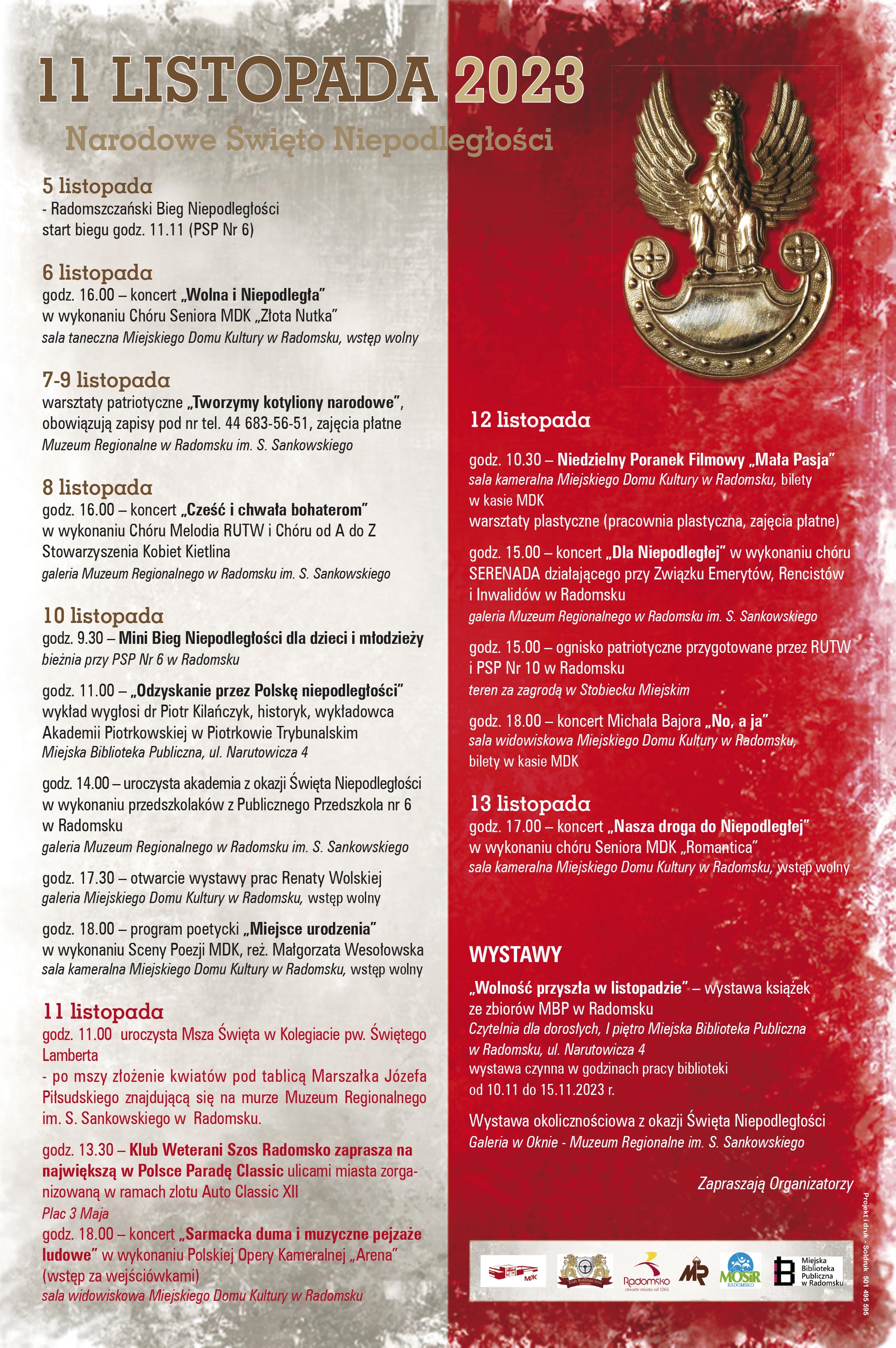 Miejskie obchody Narodowego Święta Niepodległości - program