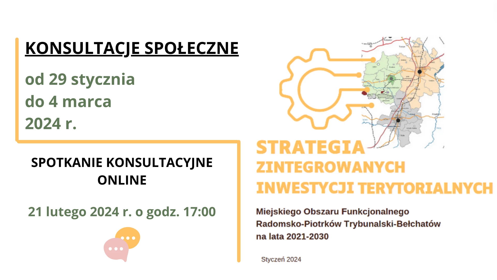 Trwają konsultacje społeczne Strategii ZIT MOF Radomsko – Piotrków Trybunalski – Bełchatów 2030