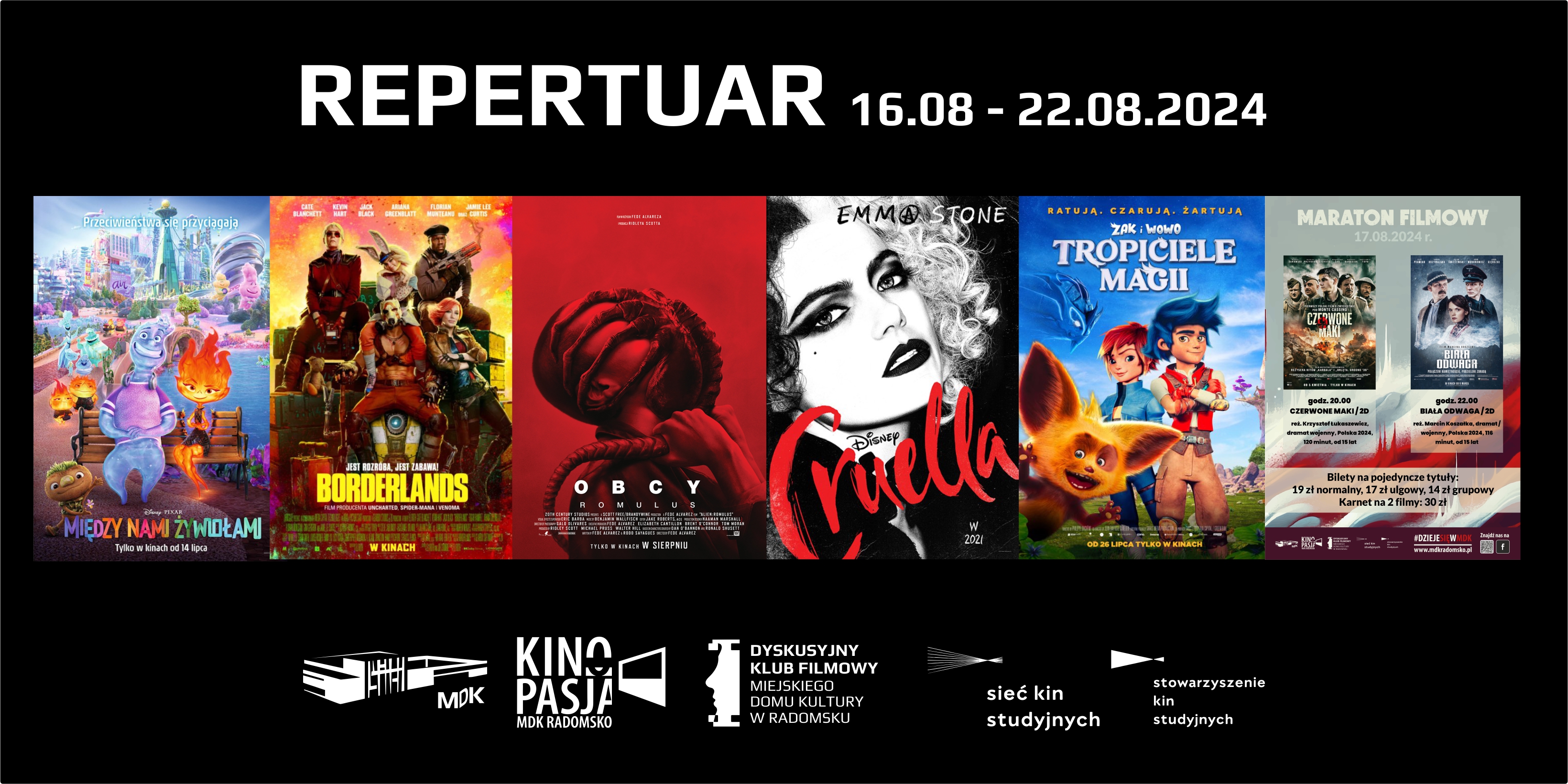 Kino Pasja zaprasza - 16.08 - 22.08.2024 r.