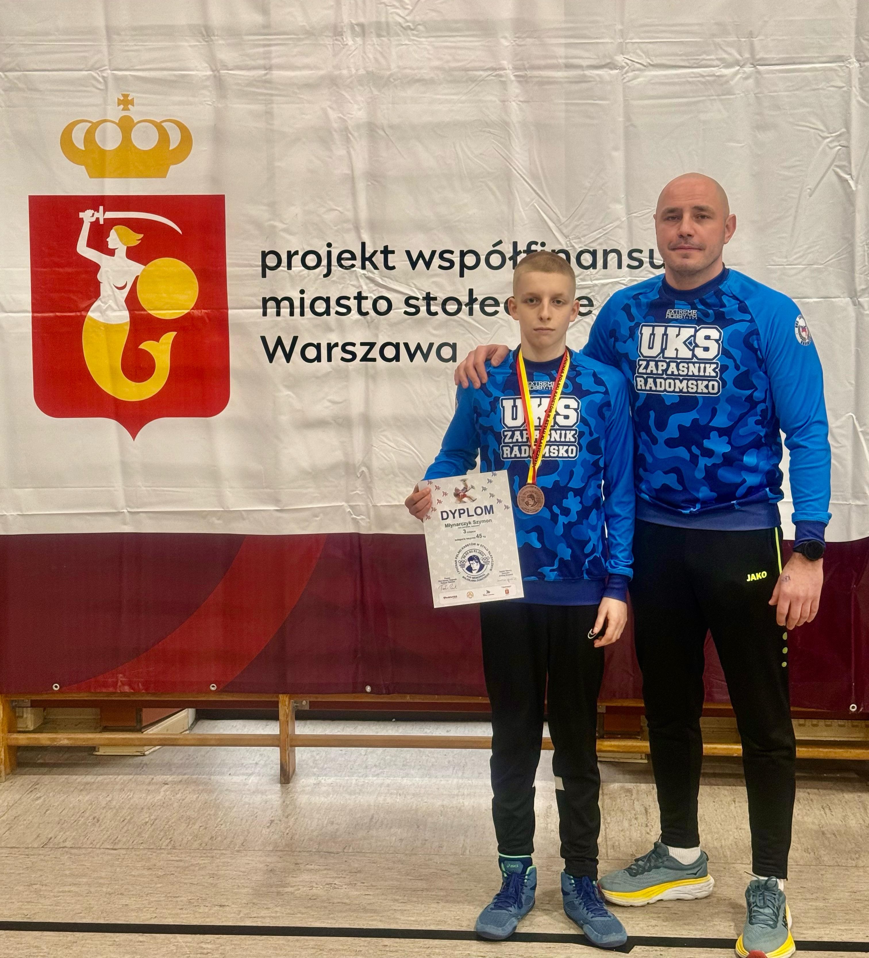Brązowy medal dla Szymona Młynarczyka z UKS "Zapaśnik" w Pucharze Polski Juniorów Młodszych w Warszawie