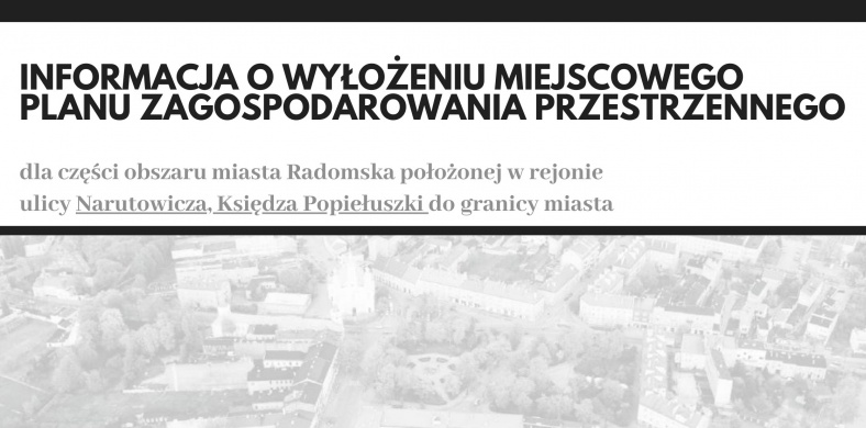 Wyłożenie projektu mpzp dla części miasta położone
