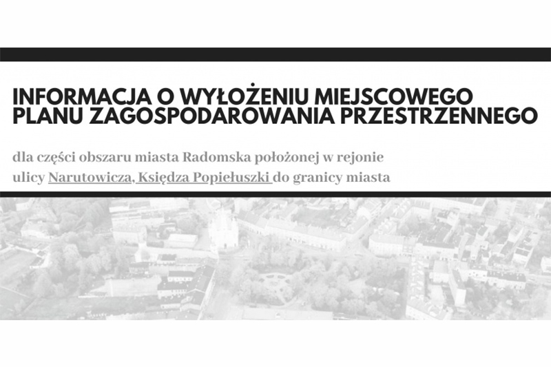 Wyłożenie projektu mpzp dla części miasta położone