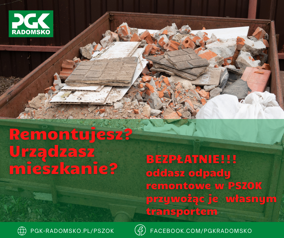 PSZOK przyjmie odpady budowlane
