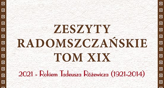 XIX tom "Zeszytów Radomszczańskich" dostępny od 25 czerwca